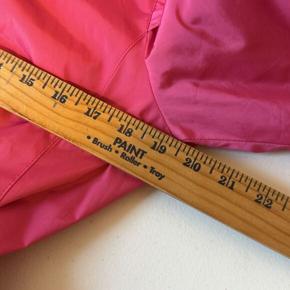 Betsey Johnson Pink Raincoat Anorak Jacket Hooded Drawstring Zip Cinched Waist - Picture 8 of 13